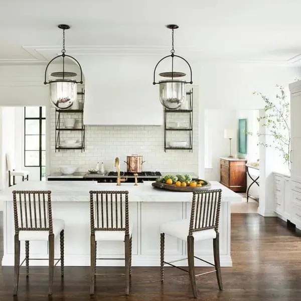 Traditional Style Pendant Light Mercury Glass - Aged Iron