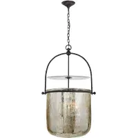 Traditional Style Pendant Light Mercury Glass - Aged Iron