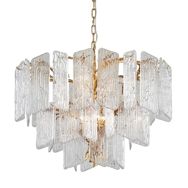 Tree Branch Chandelier with Glass Crystals - Gold, Metal image