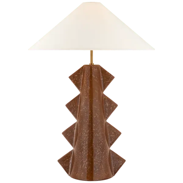 Triangular Table Lamp - Copper, Ceramic