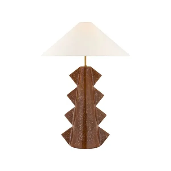 Triangular Table Lamp - Copper, Ceramic