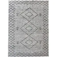 Tribal Handwoven Rug - Taupe, Leather Blend