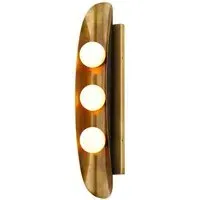Triple Wall Light with Glass Spheres - Black, Brass