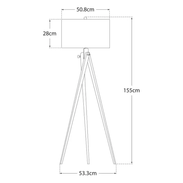 Tripod Floor Lamp with Easel Base - French Wax, Wood