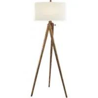 Tripod Floor Lamp with Easel Base - French Wax, Wood