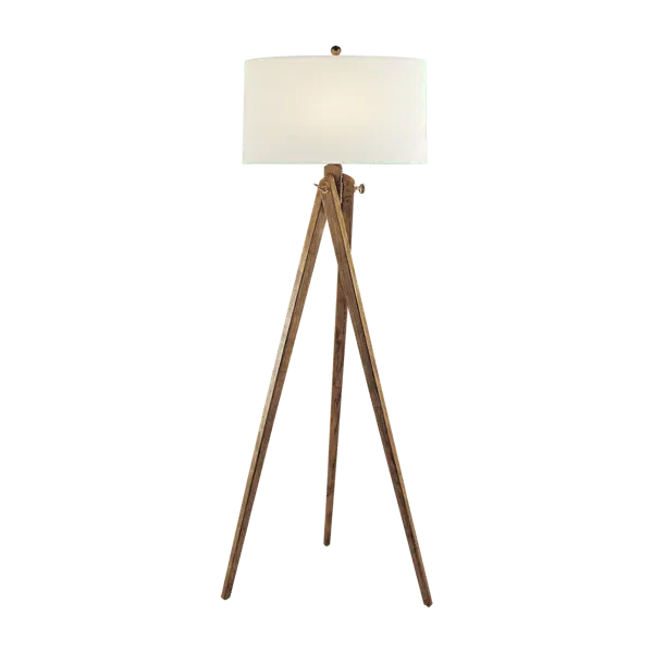 Tripod Floor Lamp with Easel Base - French Wax, Wood
