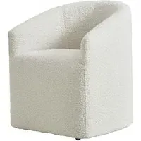 Tub Dining Chair with Casters - Cream, Boucle