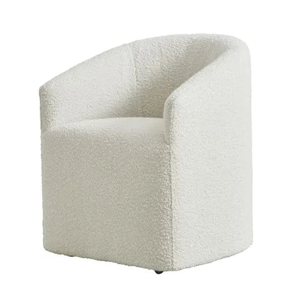 Tub Dining Chair with Casters - Cream, Boucle image