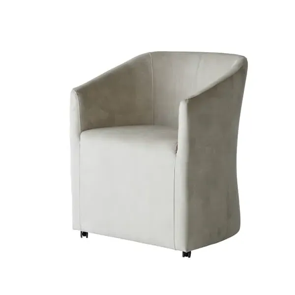 Tub Dining Chair with Casters - Grey, Velvet image