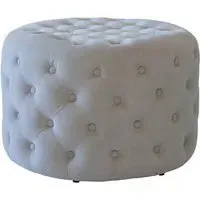 Tufted Ottoman Stool - Putty, Velvet
