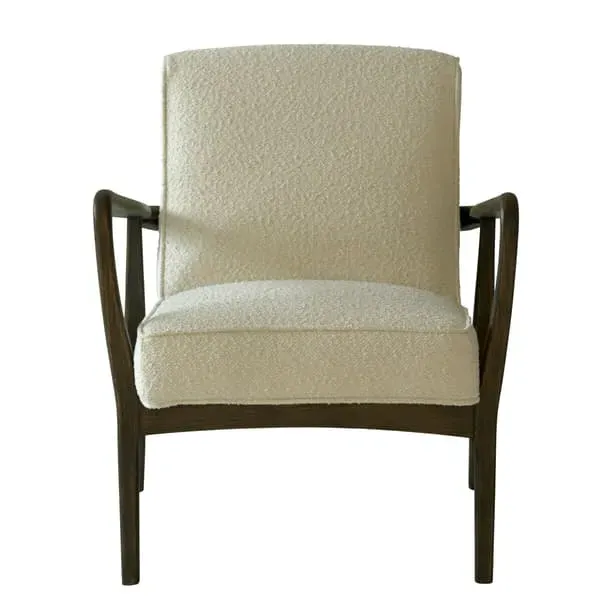 Upholstered Armchair - White, Boucle