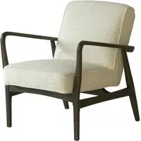 Upholstered Armchair - White, Boucle