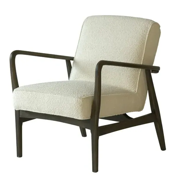 Upholstered Armchair - White, Boucle image