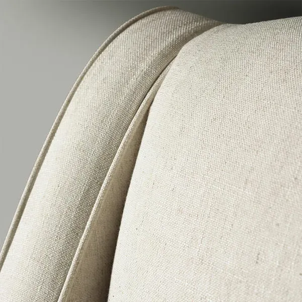 Upright Armchair with Curved Arms - Cream, Linen