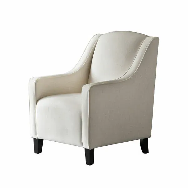 Upright Armchair with Curved Arms - Cream, Linen image