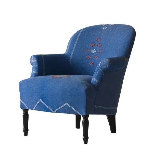 Victoria Armchair Handwoven - Blue, Fabric