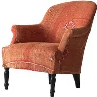 Victoria Armchair - Orange, Moroccan Fabric