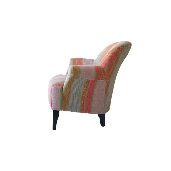 Victoria Armchair with Rollover Arms - Pink, Cotton