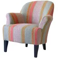 Victoria Armchair with Rollover Arms - Pink, Cotton
