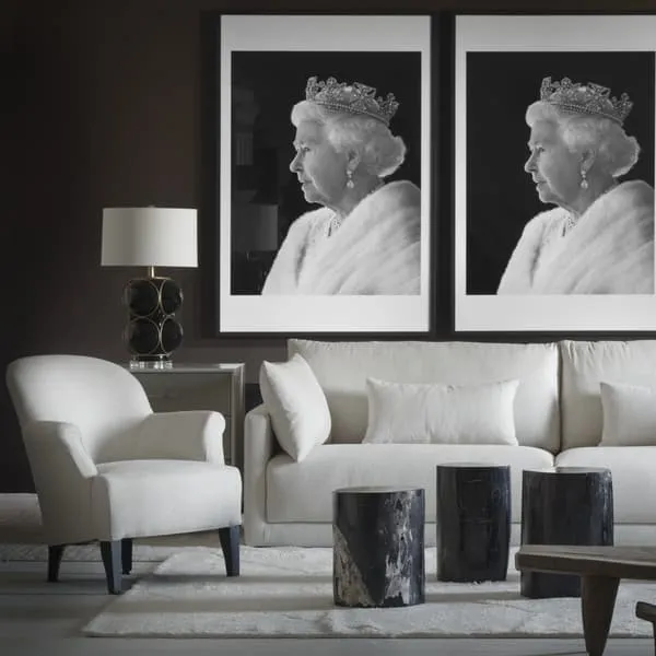 Victoria Armchair with Rollover Arms - Stone, Linen