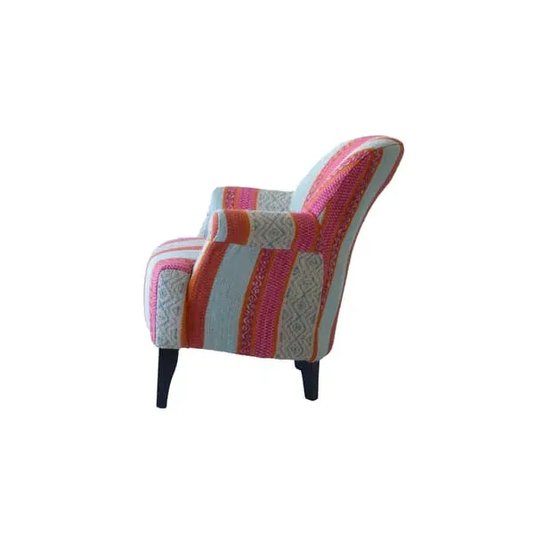 Victoria Armchair with Rollover Arms - Teal, Cotton