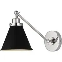 Wall Light Fixture - Black, Metal