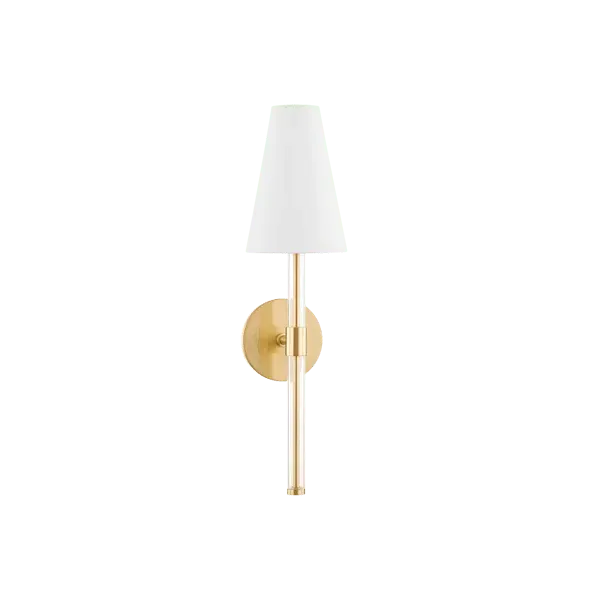 Wall Light with Acrylic Rods - Brass, Linen image