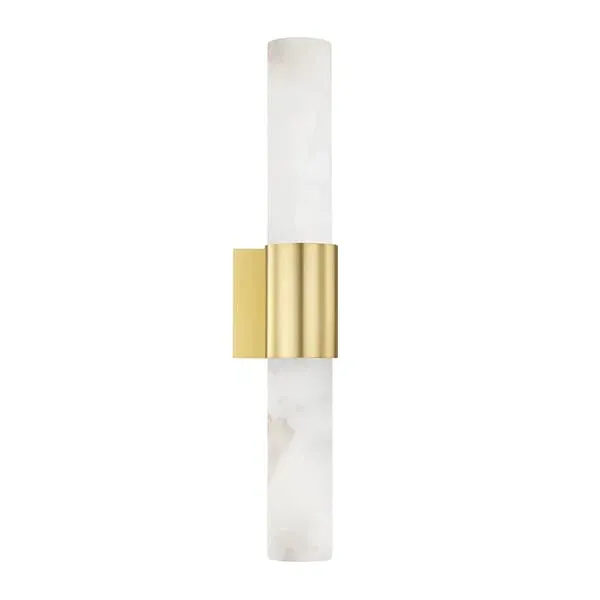 Wall Light with Alabaster Diffuser - Aged Brass image