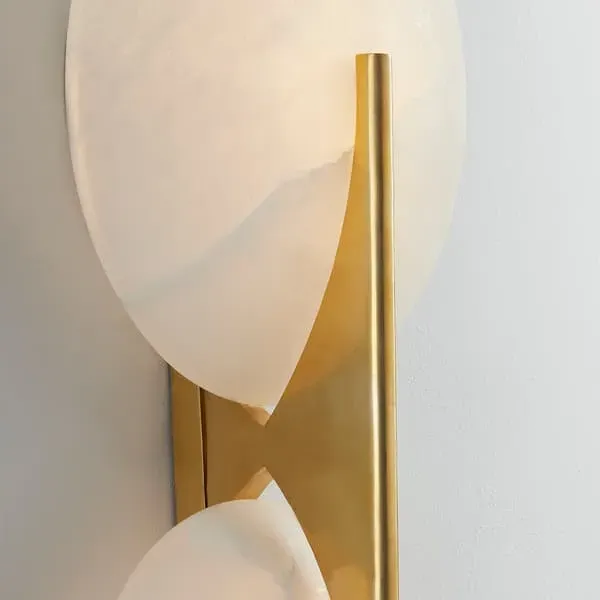 Wall Light with Alabaster Disc - Brass