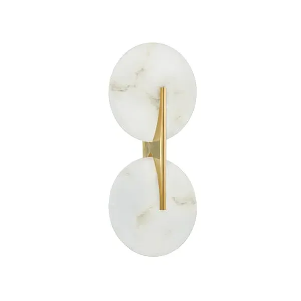 Wall Light with Alabaster Disc - Brass image