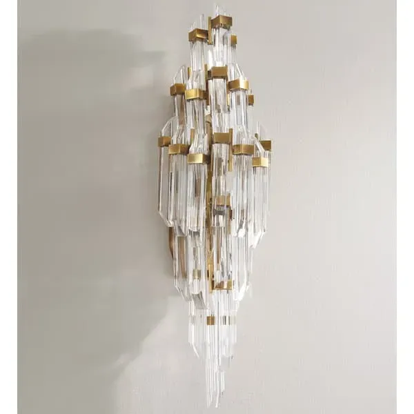 Wall Light with Bevelled Acrylic - Brass