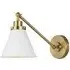 Wall Light with Brass Accent - White, Metal
