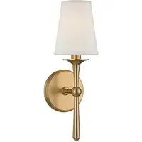 Wall Light with Candle Design - Aged Brass