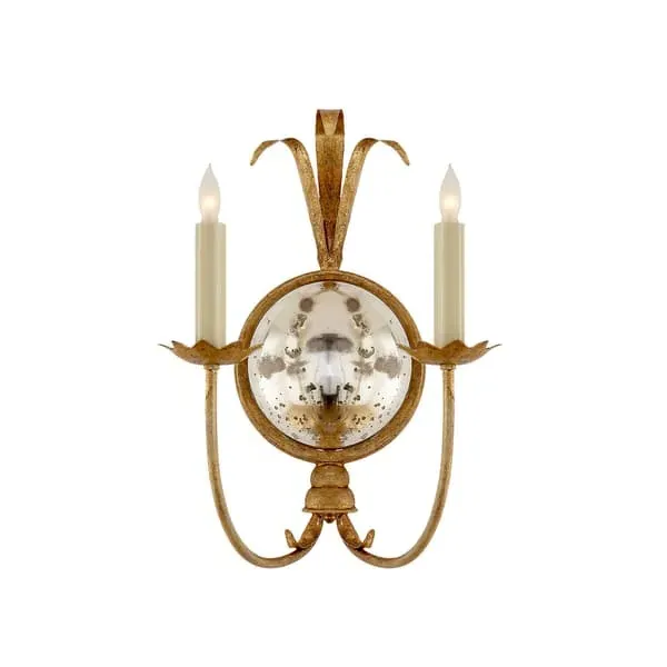 Wall Light with Candle Design - Gold, Iron