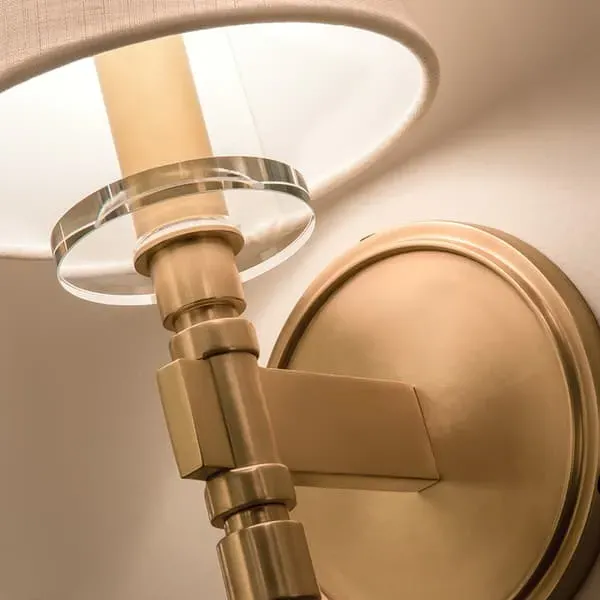 Wall Light with Crystal Arm - Brass, Metal
