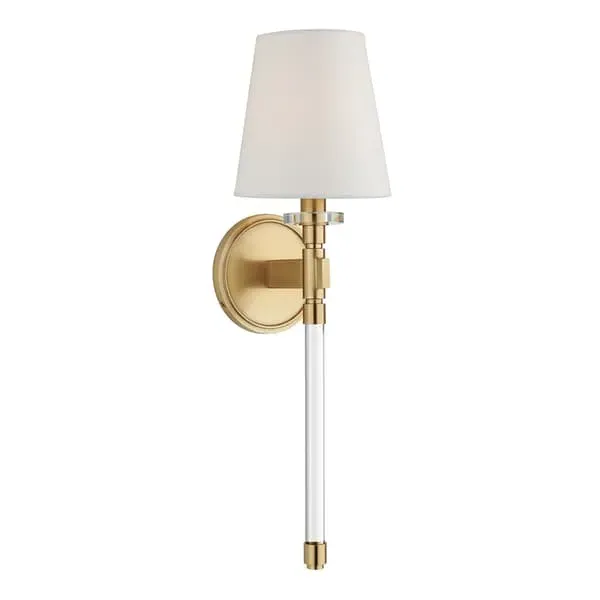 Wall Light with Crystal Arm - Brass, Metal image