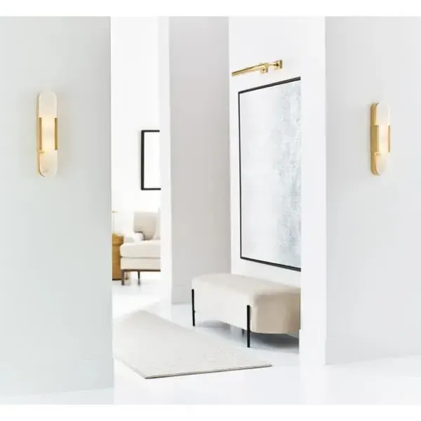 Wall Light with Crystal Shade - Brass, Metal