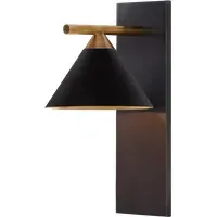 Wall Light with Curved Design - Black, Bronze