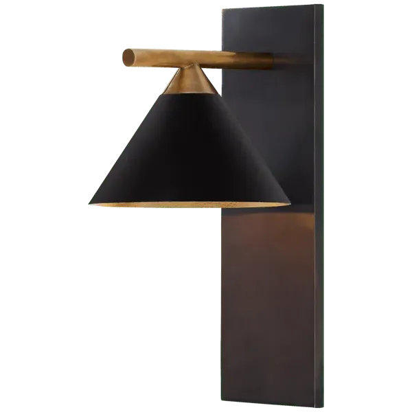 Wall Light with Curved Design - Black, Bronze image