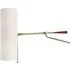 Wall Light with Cylindrical Shade - Brass, Mahogany