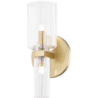 Wall Light with Dual Shades - Brass
