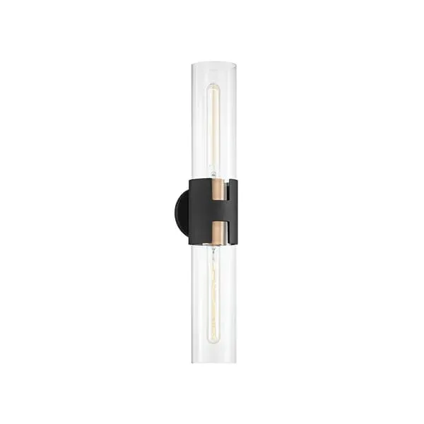 Wall Light with Dual Shades - Patina Brass