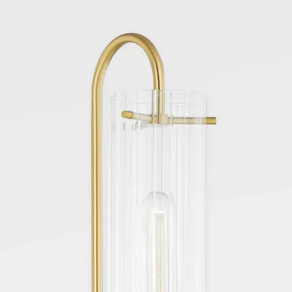 Wall Light with Fluted Glass - Aged Brass