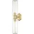 Wall Light with Fluted Glass - Aged Brass