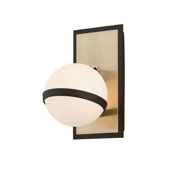 Wall Light with Glass Sphere - Black, Brass image