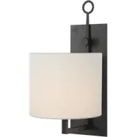 Wall Light with Linen Shade - Black, Iron