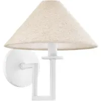 Wall Light with Linen Shade - White, Textured