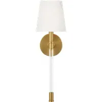 Wall Light with Lucite Stem - Brass, Metal