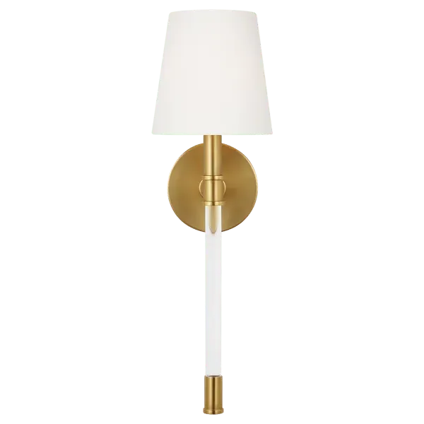 Wall Light with Lucite Stem - Brass, Metal image