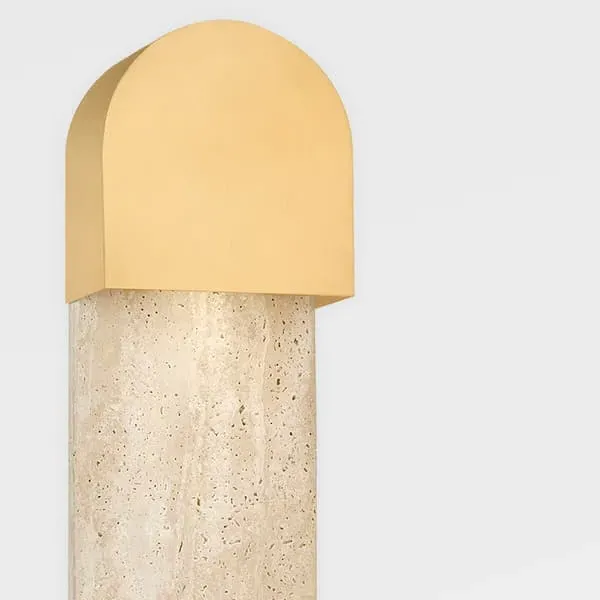 Wall Light with Marble Base - Aged Brass